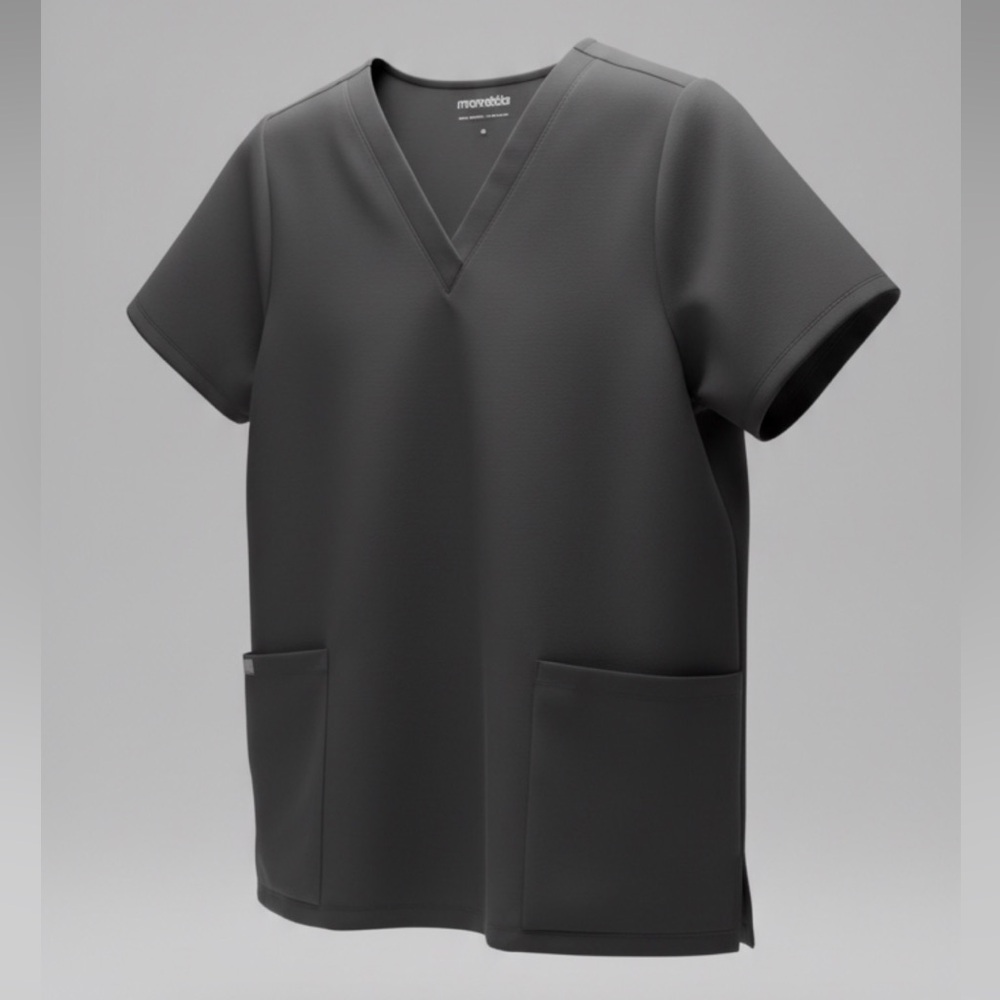 Mandala Brand - Black Scrub Top - 6 pocket Shirt-  Black - Women’s M